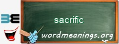 WordMeaning blackboard for sacrific